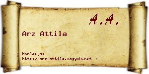 Arz Attila névjegykártya